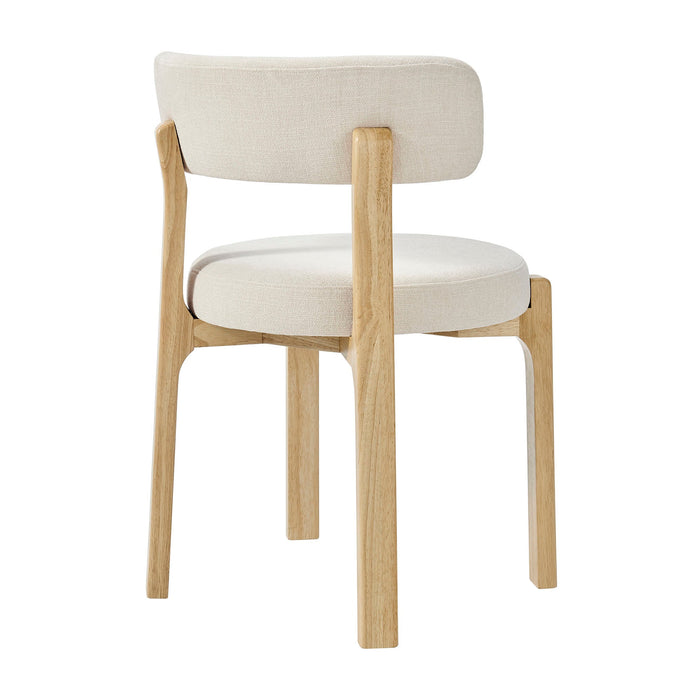 Modway Marsha Upholstered Fabric Dining Chairs Set of 2 in Ecru - detail view