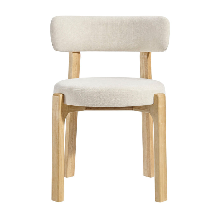 Modway Marsha Upholstered Fabric Dining Chairs Set of 2 in Ecru - lifestyle view