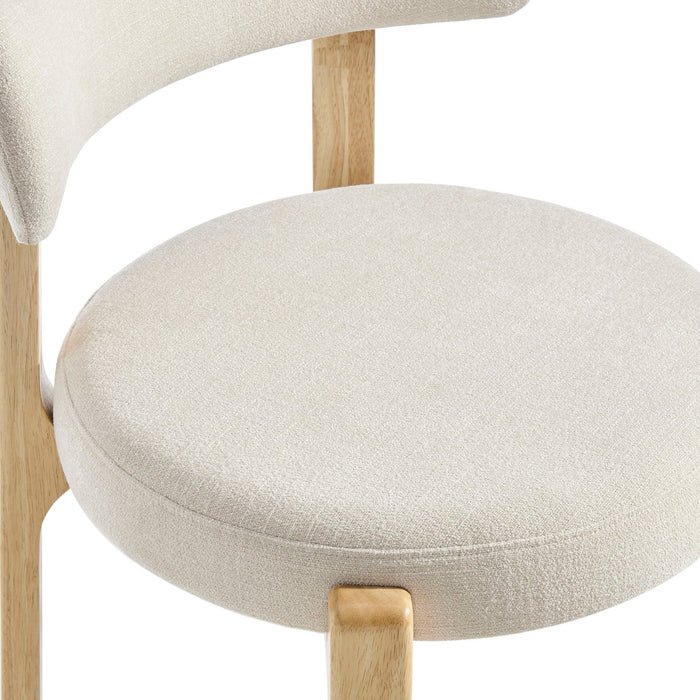 Modway Marsha Upholstered Fabric Dining Chairs Set of 2 in Ecru - lifestyle view 11