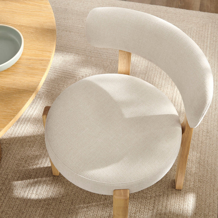 Modway Marsha Upholstered Fabric Dining Chairs Set of 2 in Ecru - lifestyle view 13