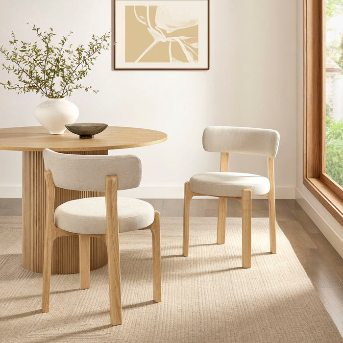 Modway Marsha Upholstered Fabric Dining Chairs Set of 2 in Ecru - lifestyle view 15