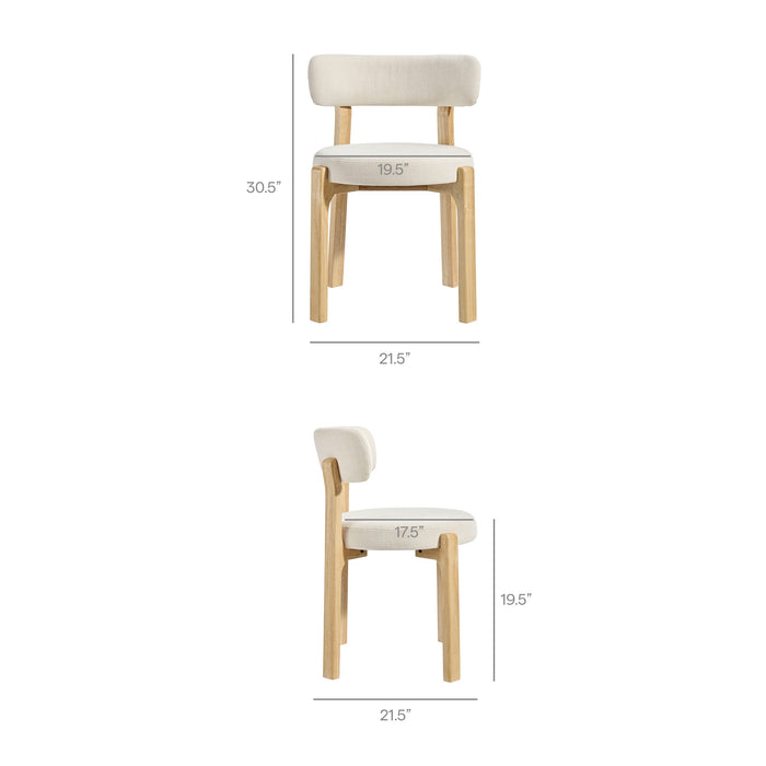 Modway Marsha Upholstered Fabric Dining Chairs Set of 2 in Ecru - dimensions and specifications 18