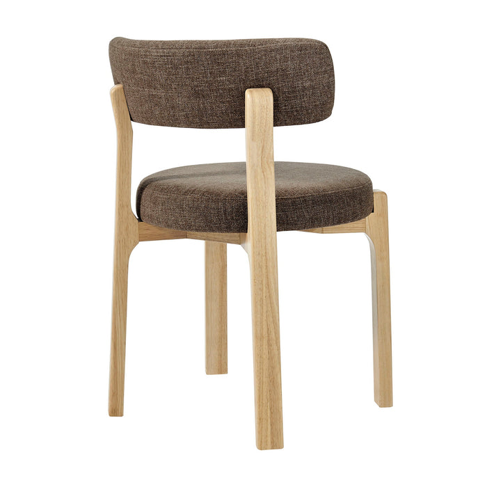 Modway Marsha Upholstered Fabric Dining Chairs Set of 2 in Mocha - detail view