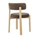 Modway Marsha Upholstered Fabric Dining Chairs Set of 2 in Mocha - detail view
