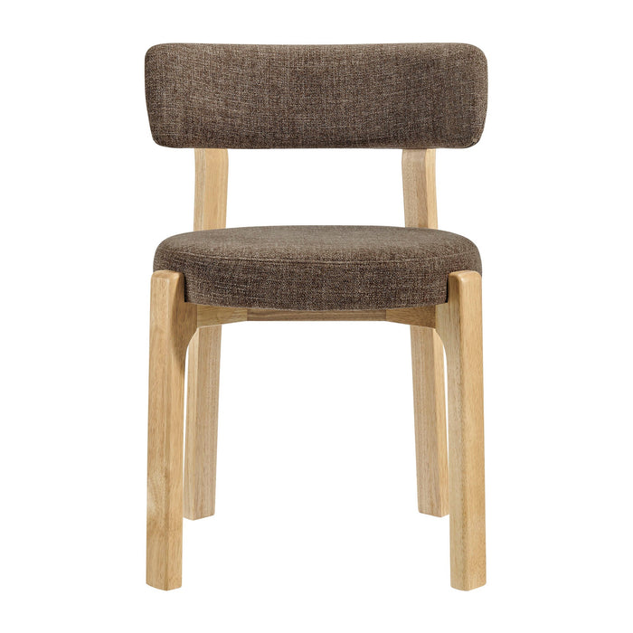 Modway Marsha Upholstered Fabric Dining Chairs Set of 2 in Mocha - lifestyle view
