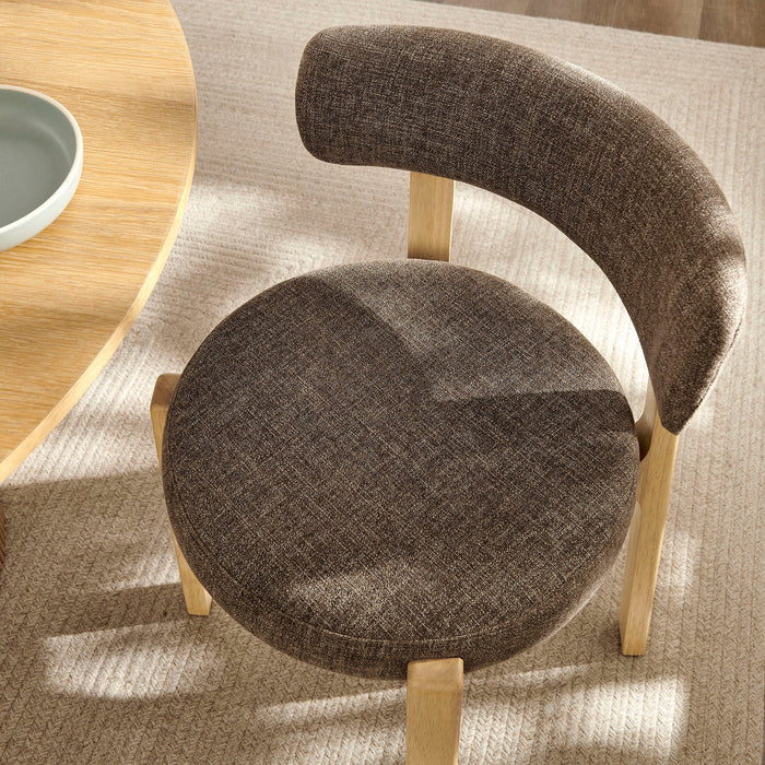 Modway Marsha Upholstered Fabric Dining Chairs Set of 2 in Mocha - lifestyle view 14