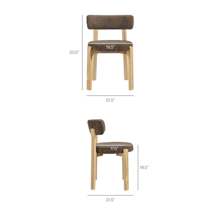 Modway Marsha Upholstered Fabric Dining Chairs Set of 2 in Mocha - dimensions and specifications 20
