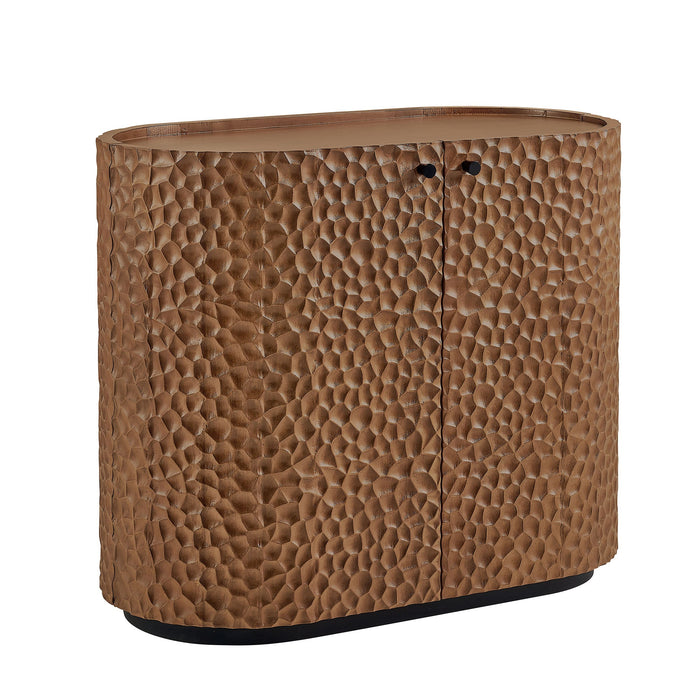 Modway Aven 36 Inch Chiseled Curved Wood 2 Door Accent Cabinet in Walnut - front view