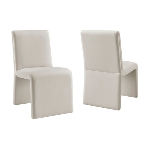 Emory Performance Velvet Dining Side Chair Set of 2 Alabaster