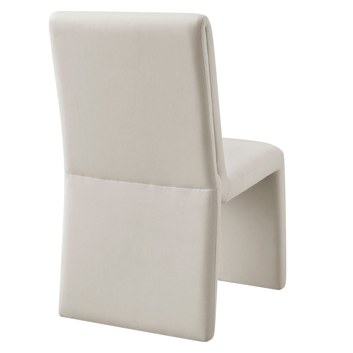 Emory Performance Velvet Dining Side Chair Set of 2 Alabaster