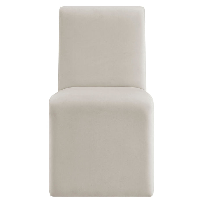 Emory Performance Velvet Dining Side Chair Set of 2 Alabaster