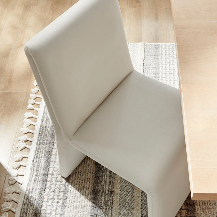 Emory Performance Velvet Dining Side Chair Set of 2 Alabaster