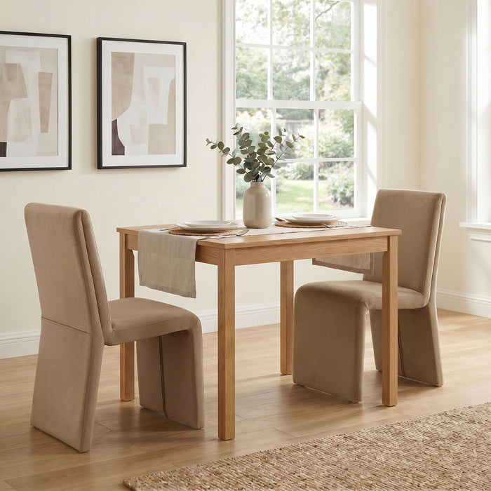 Emory Performance Velvet Dining Side Chair Set of 2 Taupe