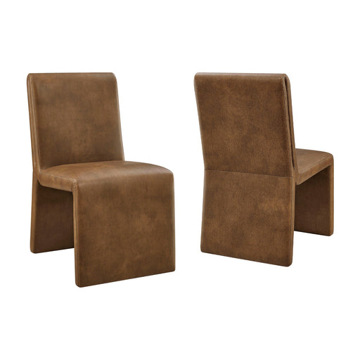 Emory Vegan Leather Dining Side Chair Set of 2 Canyon
