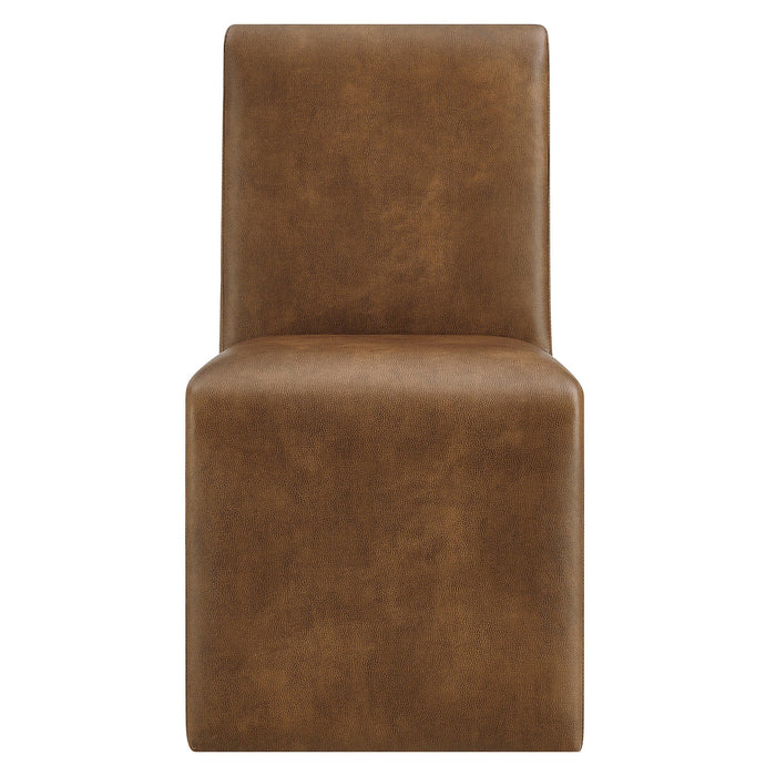 Emory Vegan Leather Dining Side Chair Set of 2 Canyon