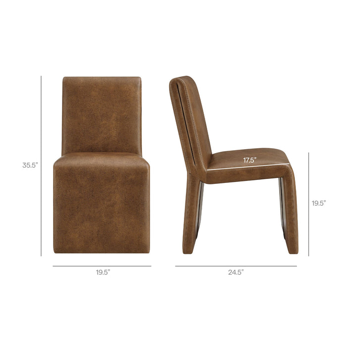 Emory Vegan Leather Dining Side Chair Set of 2 Canyon