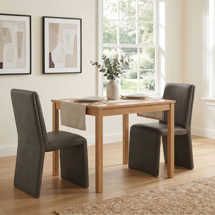 Emory Vegan Leather Dining Side Chair Set of 2 Mushroom