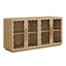 Modway Rory 62 Inch Four-Door Scalloped Glass Sideboard in Light Oak - front view