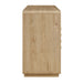Modway Rory 62 Inch Four-Door Scalloped Glass Sideboard in Light Oak - angled view