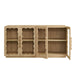Modway Rory 62 Inch Four-Door Scalloped Glass Sideboard in Light Oak - detail view