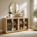 Modway Rory 62 Inch Four-Door Scalloped Glass Sideboard in Light Oak - lifestyle view 25