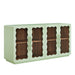 Modway Rory 62 Inch Four-Door Scalloped Glass Sideboard in Sage Walnut - front view