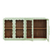 Modway Rory 62 Inch Four-Door Scalloped Glass Sideboard in Sage Walnut - detail view