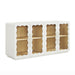Modway Rory 62 Inch Four-Door Scalloped Glass Sideboard in White Oak - front view