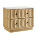 Modway Mabry 23 Inch Geometric Faceted Two Drawer Nightstand in Oak - front view