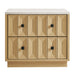 Modway Mabry 23 Inch Geometric Faceted Two Drawer Nightstand in Oak - side view