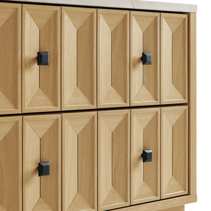 Modway Mabry 23 Inch Geometric Faceted Two Drawer Nightstand in Oak - lifestyle view