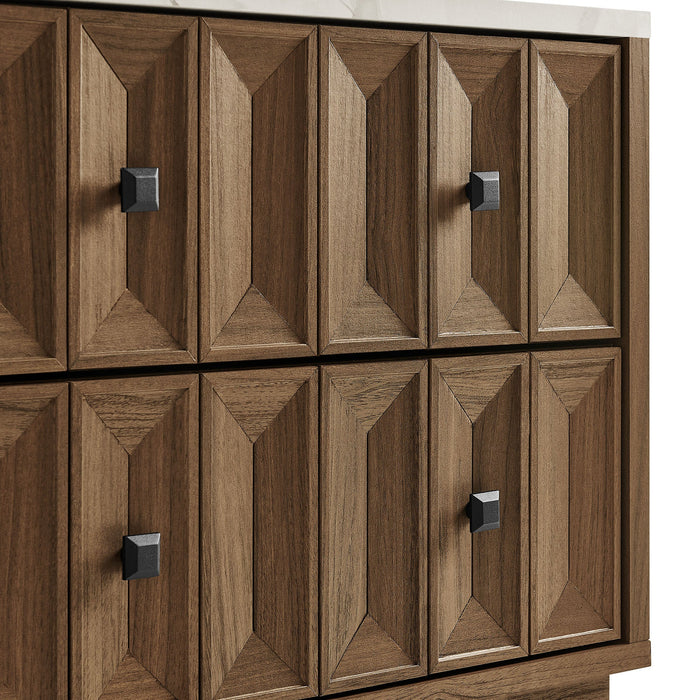 Modway Mabry 23 Inch Geometric Faceted Two Drawer Nightstand in Walnut - lifestyle view
