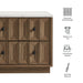 Modway Mabry 23 Inch Geometric Faceted Two Drawer Nightstand in Walnut - dimensions and specifications