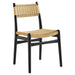 Modway Wynn Rope and Wood Dining Side Chair in Black Natural - front view