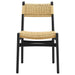 Modway Wynn Rope and Wood Dining Side Chair in Black Natural - detail view