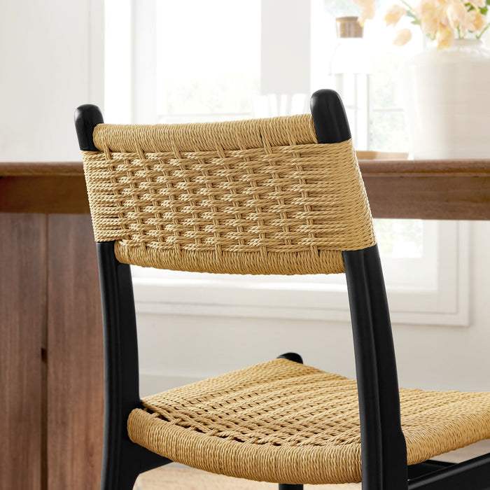 Modway Wynn Rope and Wood Dining Side Chair in Black Natural - lifestyle view 21