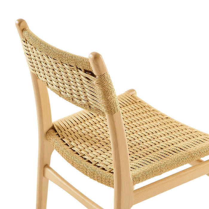 Modway Wynn Rope and Wood Dining Side Chair in Natural - lifestyle view 16
