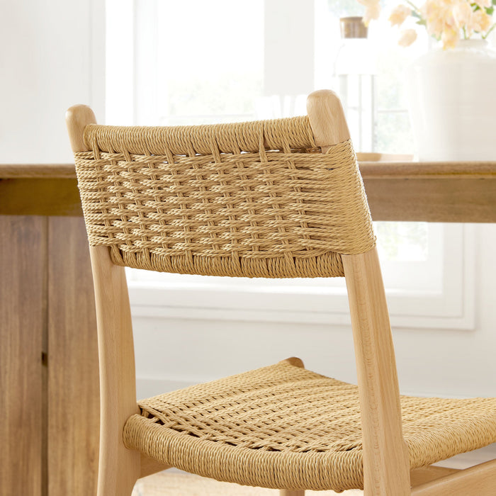 Modway Wynn Rope and Wood Dining Side Chair in Natural - lifestyle view 19