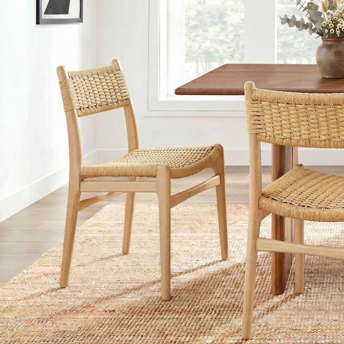 Modway Wynn Rope and Wood Dining Side Chair in Natural - lifestyle view 22