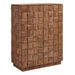 Modway Duskin 39 Inch Geometric Block Design Tall Storage Cabinet in Walnut - front view