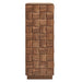 Modway Duskin 39 Inch Geometric Block Design Tall Storage Cabinet in Walnut - angled view