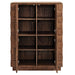 Modway Duskin 39 Inch Geometric Block Design Tall Storage Cabinet in Walnut - detail view
