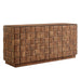 Modway Duskin 68 Inch Geometric Block Design Four Door Sideboard in Walnut - front view