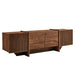 Modway Yarrow 77 Inch Fluted Four Door TV Stand in Walnut - front view