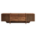 Modway Yarrow 77 Inch Fluted Four Door TV Stand in Walnut - side view