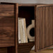 Modway Yarrow 77 Inch Fluted Four Door TV Stand in Walnut - lifestyle view 6