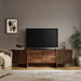 Modway Yarrow 77 Inch Fluted Four Door TV Stand in Walnut - lifestyle view 7