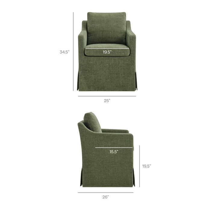 Modway Serene Slipcovered Performance Fabric Dining Armchair in Foliage - dimensions and specifications 38