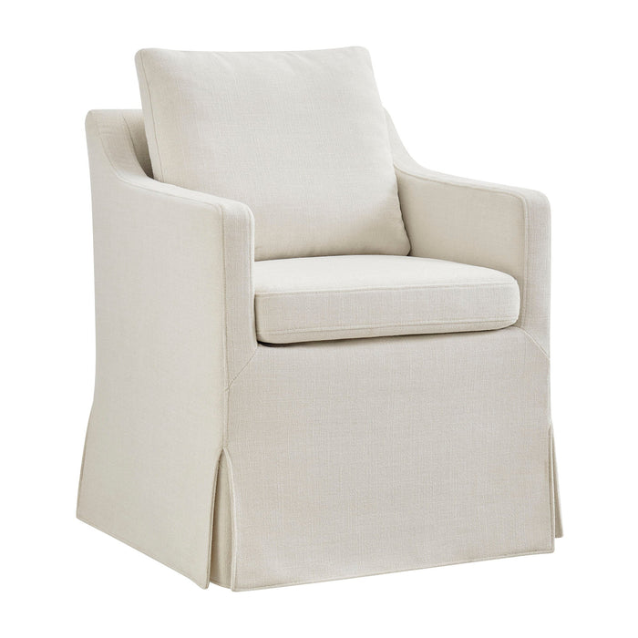 Modway Serene Slipcovered Performance Fabric Dining Armchair in Linen - front view