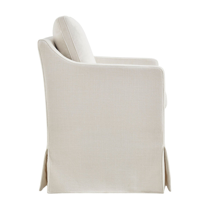 Modway Serene Slipcovered Performance Fabric Dining Armchair in Linen - angled view